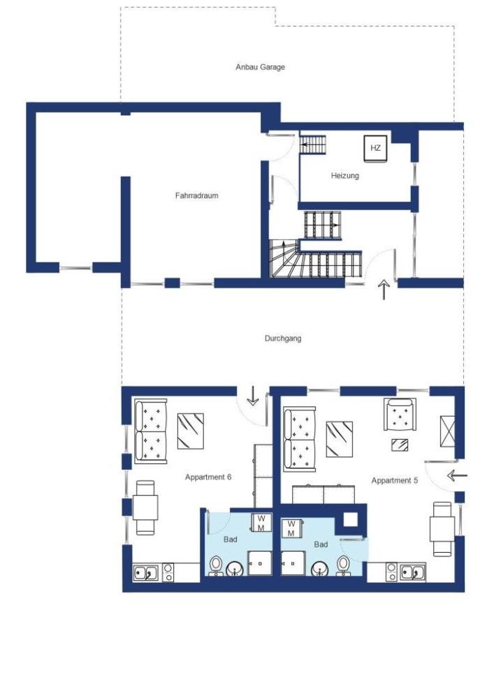 Mehrfamilienhaus mit 15 Apartments (Nettomiete EUR 79.000,00 p.a.) - Haus 3 Erdgeschoss