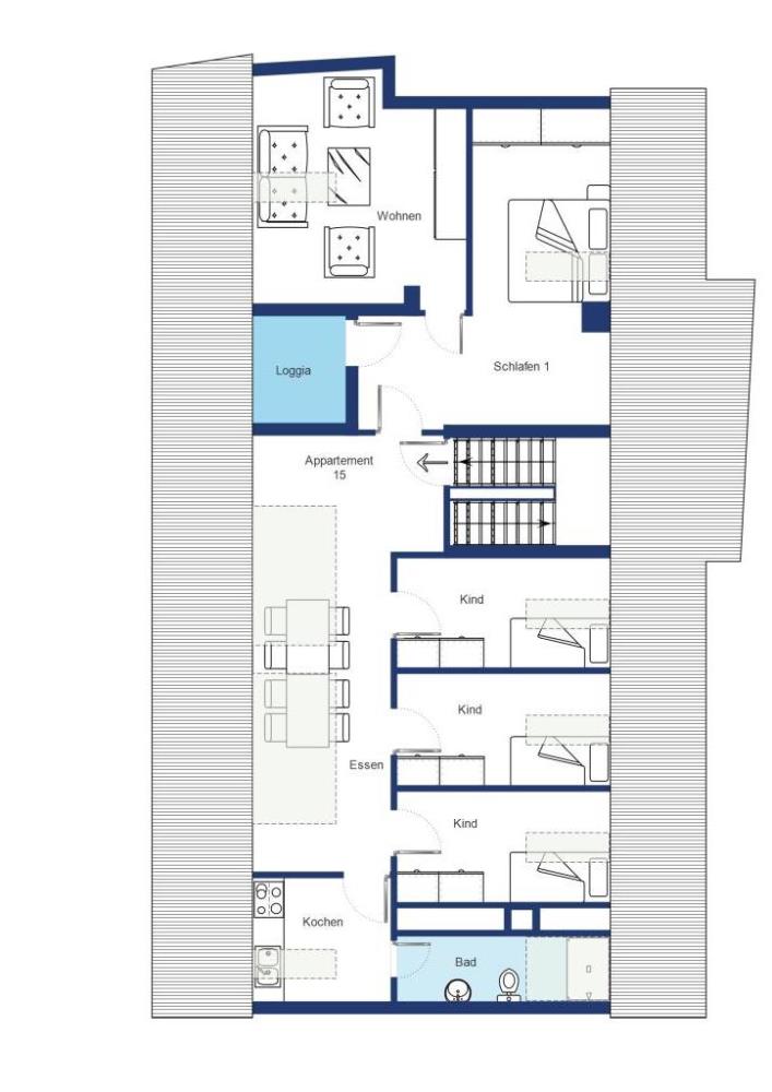 Mehrfamilienhaus mit 15 Apartments - Haus 3 Dachgeschoss