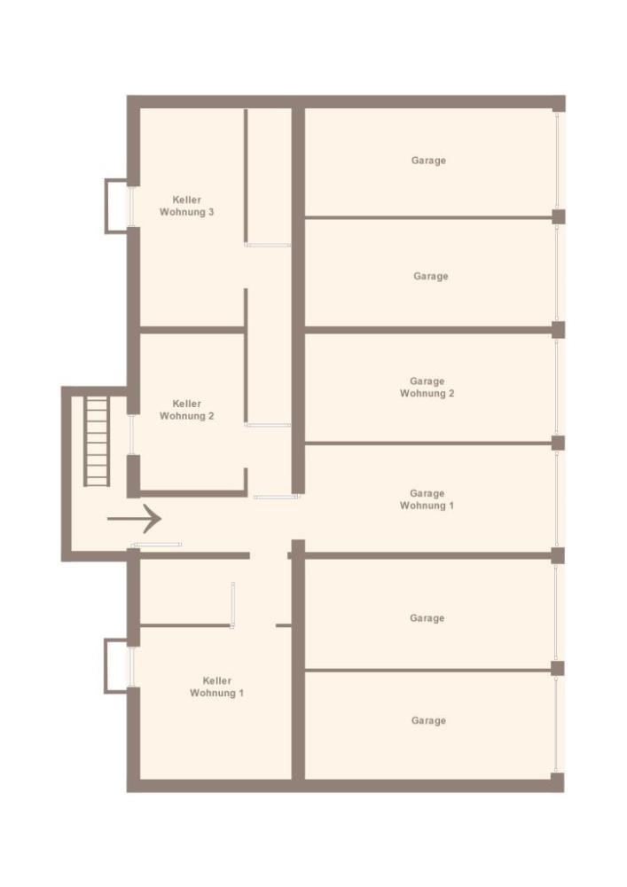 2-Zimmer Eigentumswohnung mit Garage (Wohnung Nr. 2) - Skizze Grundriss Kellergeschoss 