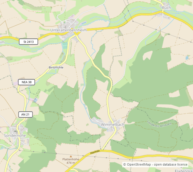 Forstwirtschaftliche Fläche (Nadelwald) - Umgebungskarte 
