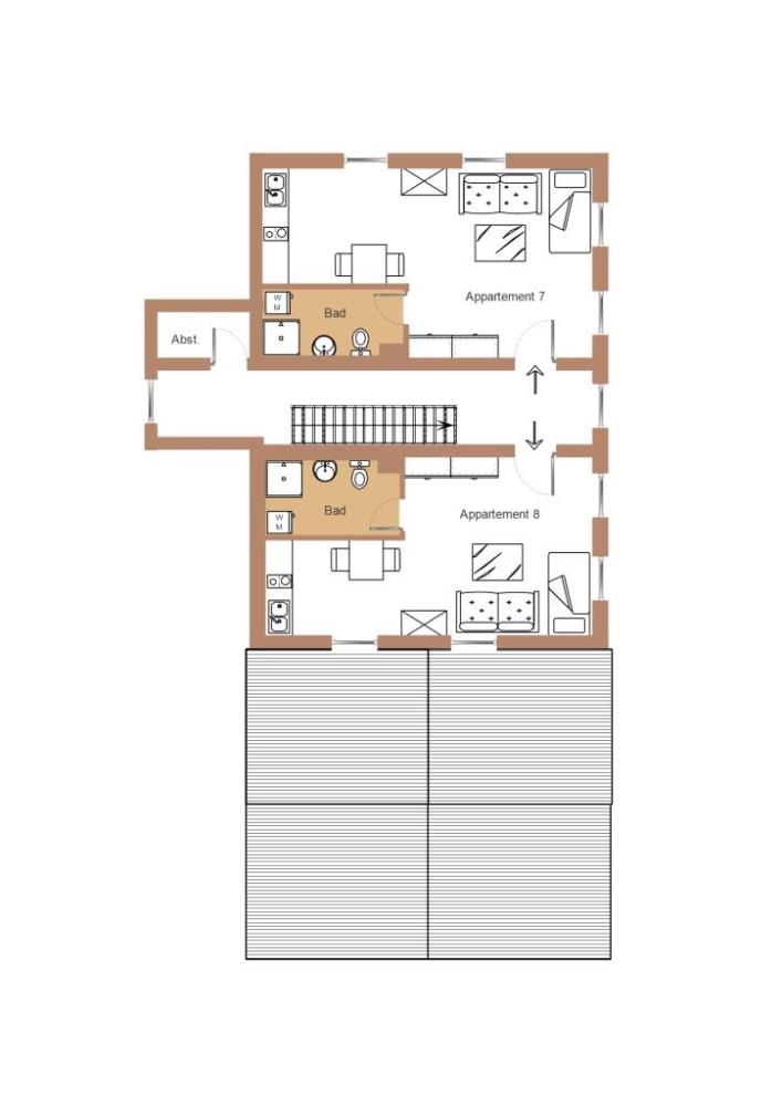 Mehrfamilienhaus mit 15 Apartments - Haus 1 Obergeschoss