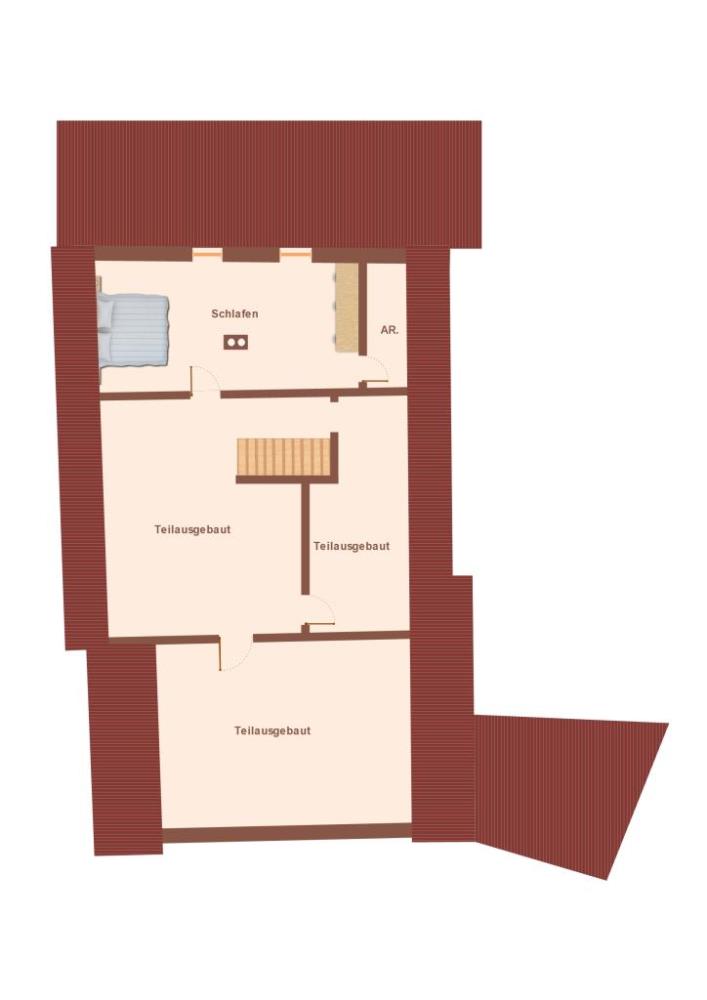 1-2 Familienhaus mit Nebengebäude - Skizze Grundriss Dachgeschoss