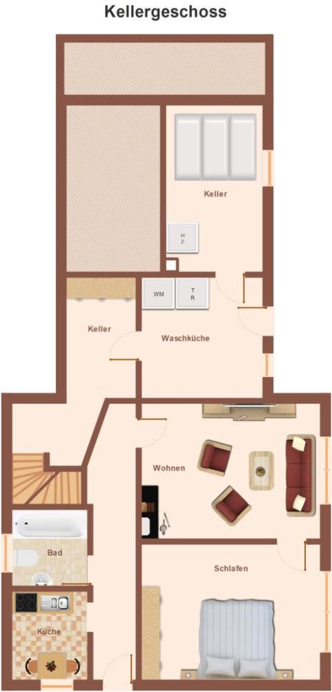 Einfamilienhaus mit Einliegerwohnung ***VERKAUFT*** - Skizze Grundriss Kellerrgeschoß