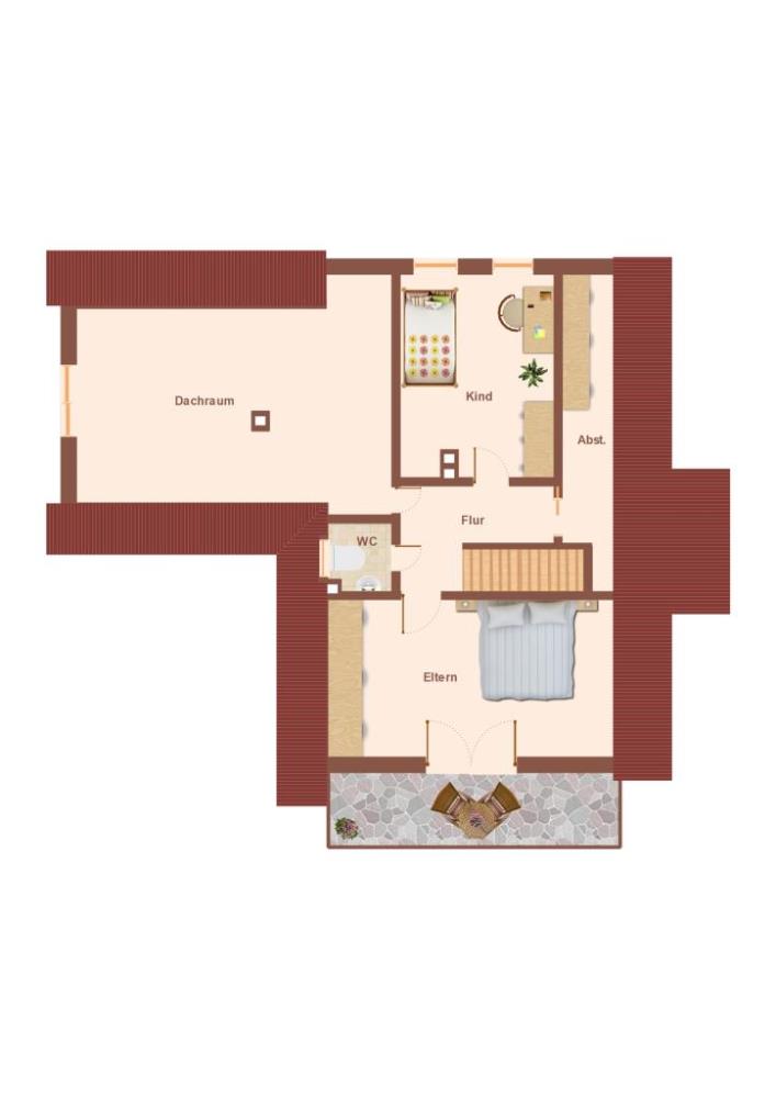 Einfamilienhaus in ruhiger Ortslage - Skizze Grundriss Obergeschoss