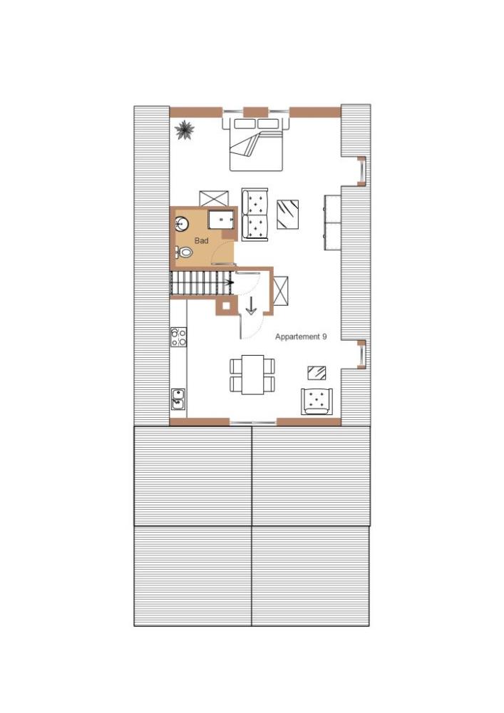Mehrfamilienhaus mit 15 Apartments (Nettomiete EUR 79.000,00 p.a.) - Haus 1 Dachgeschoss